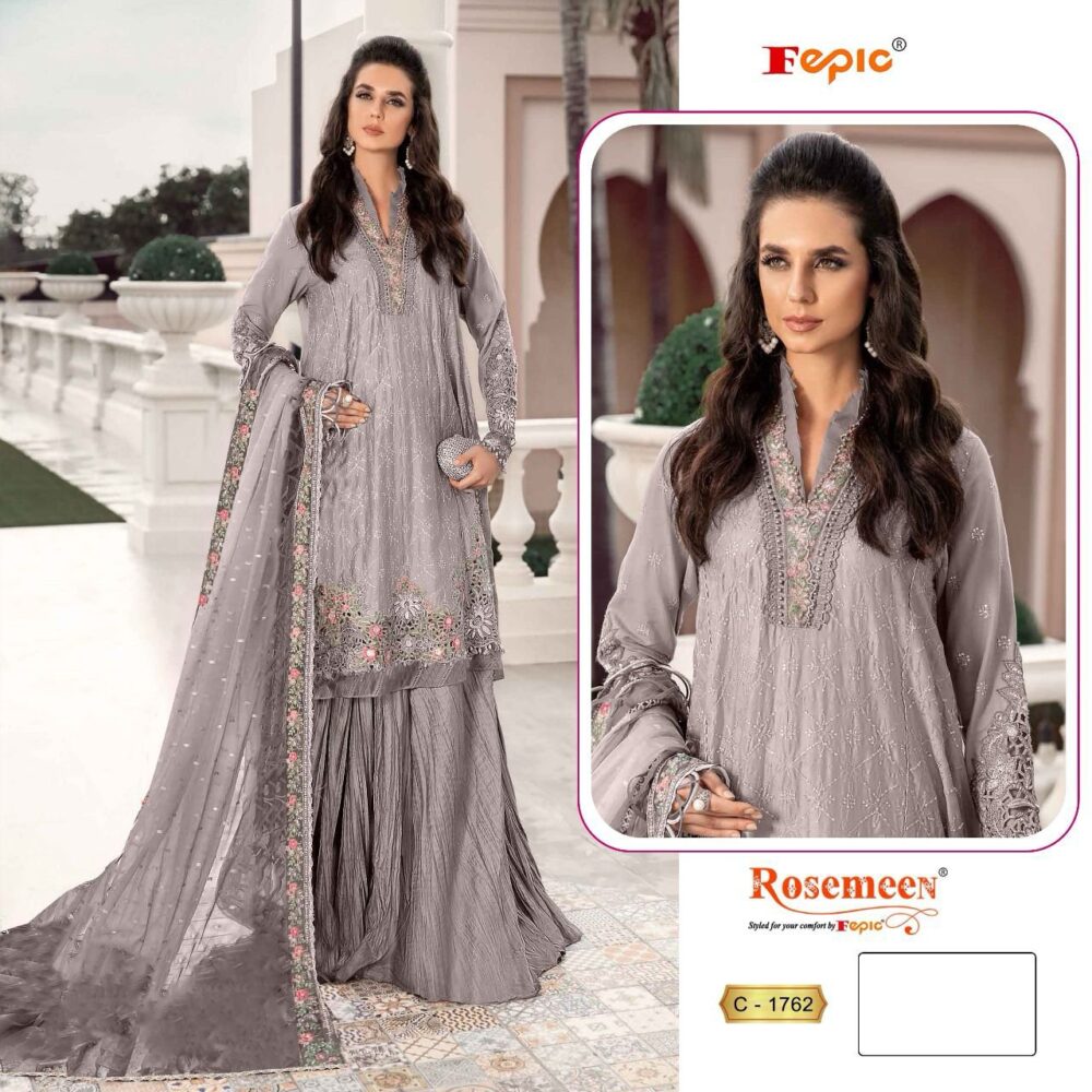 FEPIC ROSEMEEN C 1762 COLORS ORGANZA EMBROIDERED PARTY WEAR SHARARA SETS