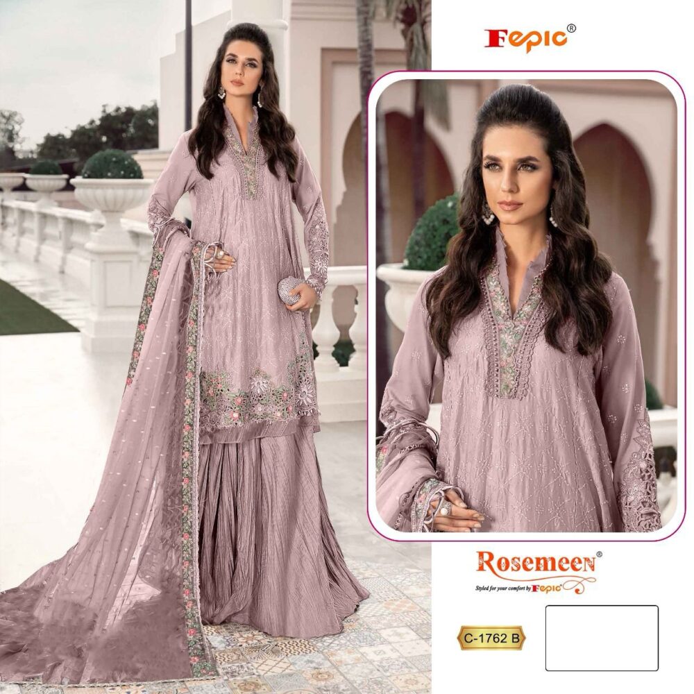 FEPIC ROSEMEEN C 1762 COLORS ORGANZA EMBROIDERED PARTY WEAR SHARARA SETS - Image 2