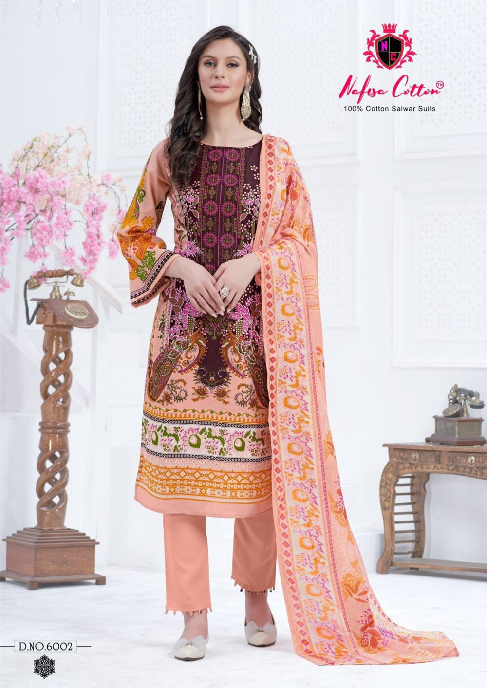 ESRA KARACHI VOL 6 BY NAFISA COTTON PURE SOFT COTTON PRINTED SALWAR SUITS ONLINE - Image 7