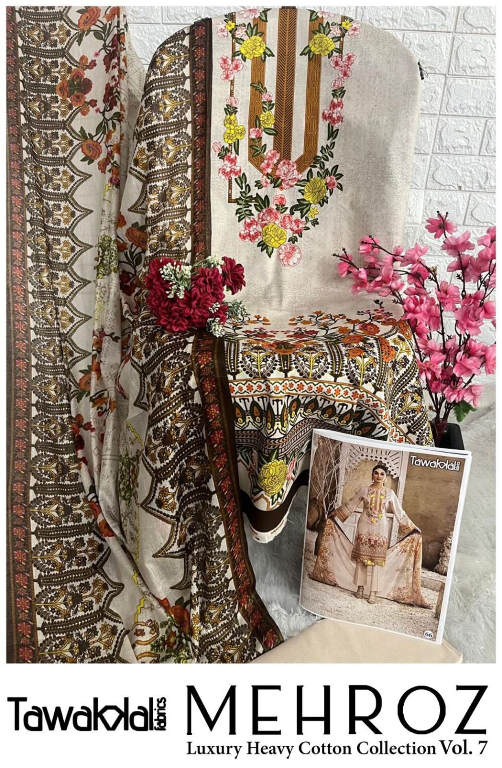 TAWAKKAL MEHROZ VOL 7 61 TO 70 SERIES LUXURY LAWN COTTON COLLECTION PAKISTANI SUITS MATERIALS - Image 14