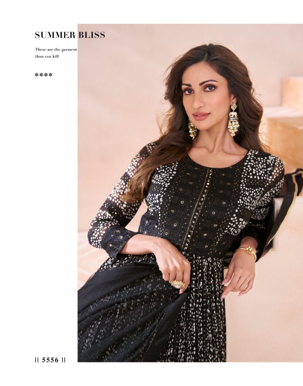 SAYURI DESIGNER 5556 BLACK COLOR KASHEESH REAL GEORGETTE HEAVY GOWNS - Image 4