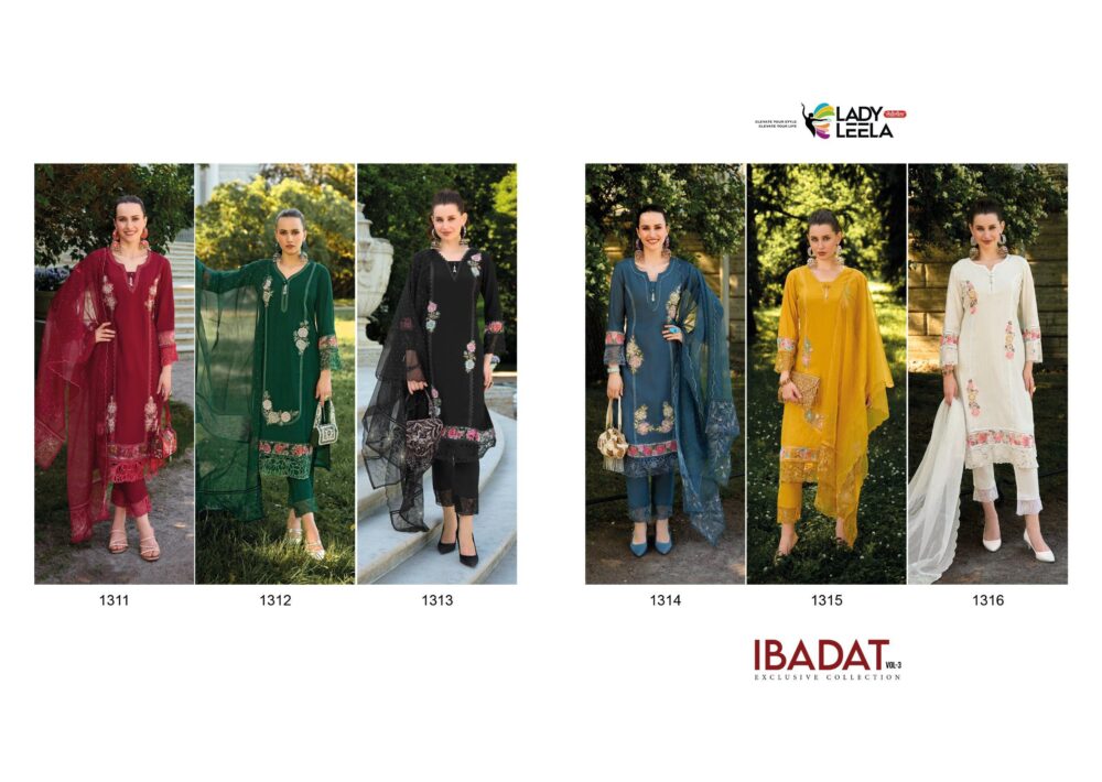 LADY LEELA IBADAT VOL 3 READYMADE VISCOSE SILK KURTIS WITH BOTTOM AND DUPATTA - Image 19