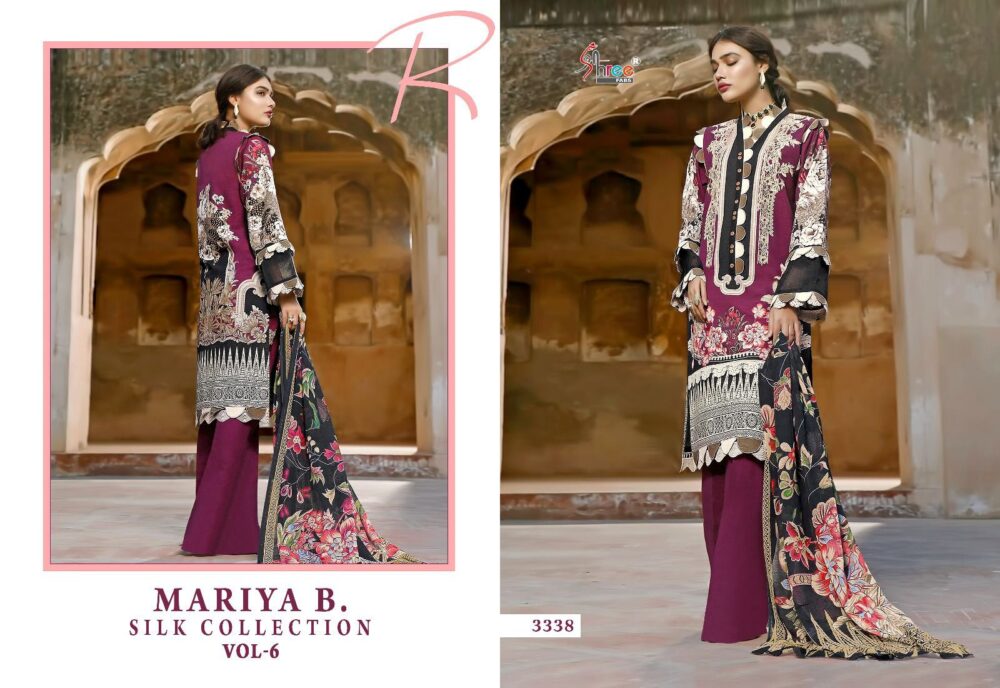 MARIA B SILK COLLECTION VOL-06 BY SHREE FABS PURE JAPAN SATIN WITH TABBY SILK DUPATTA PAKISTANI SUITS ONLINE - Image 5