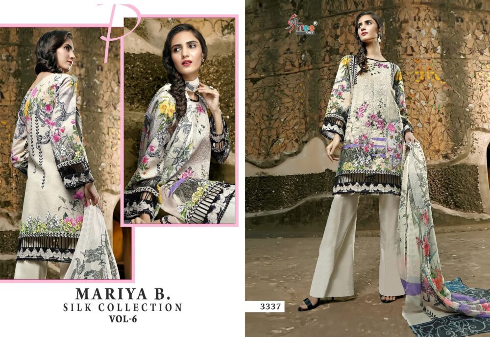 MARIA B SILK COLLECTION VOL-06 BY SHREE FABS PURE JAPAN SATIN WITH TABBY SILK DUPATTA PAKISTANI SUITS ONLINE - Image 3