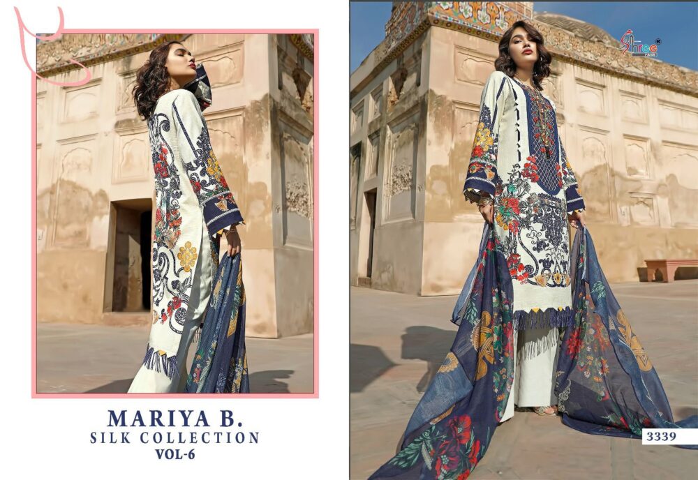 MARIA B SILK COLLECTION VOL-06 BY SHREE FABS PURE JAPAN SATIN WITH TABBY SILK DUPATTA PAKISTANI SUITS ONLINE - Image 2