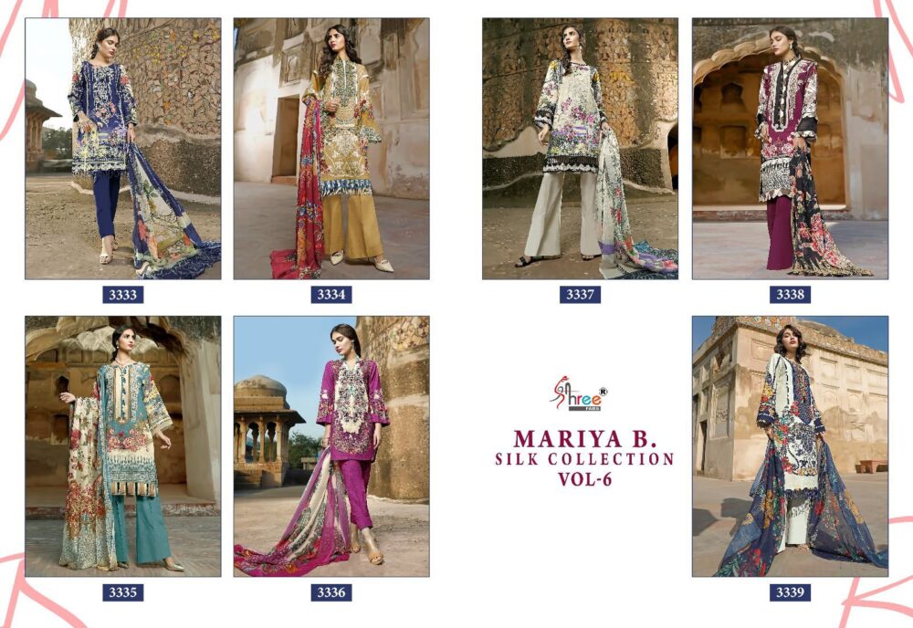 MARIA B SILK COLLECTION VOL-06 BY SHREE FABS PURE JAPAN SATIN WITH TABBY SILK DUPATTA PAKISTANI SUITS ONLINE - Image 8