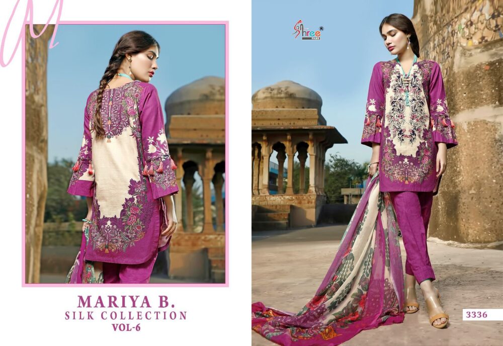 MARIA B SILK COLLECTION VOL-06 BY SHREE FABS PURE JAPAN SATIN WITH TABBY SILK DUPATTA PAKISTANI SUITS ONLINE - Image 7