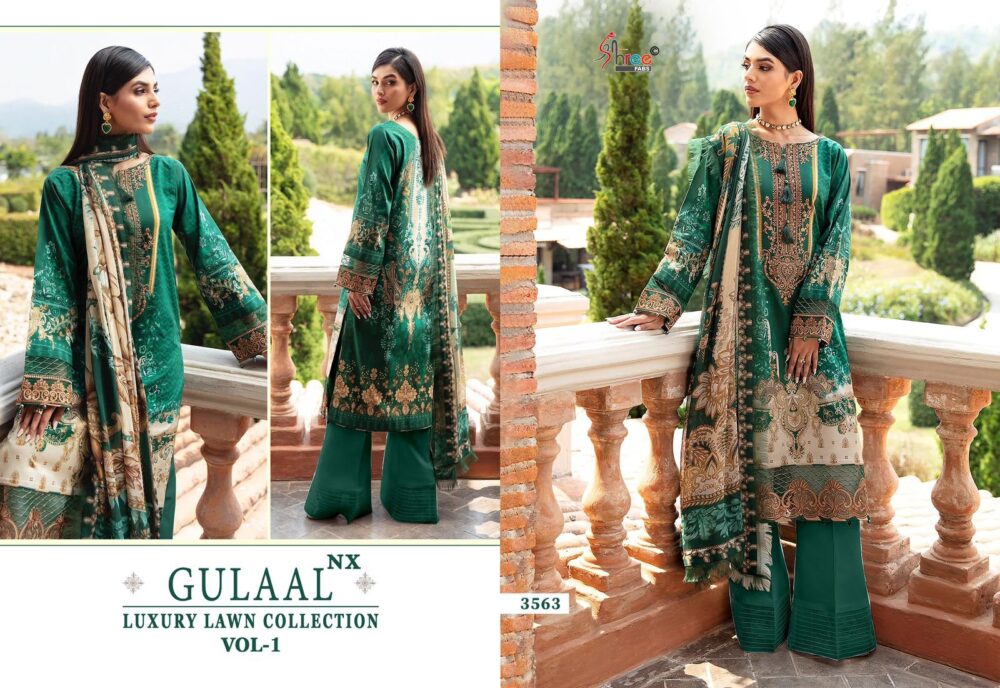 SHREE FABS GULAAL LUXURY LAWN COLLECTION VOL 1 NX PURE COTTON PAKISTANI PATCH WORK EMBROIDERY SUITS ONLINE - Image 4