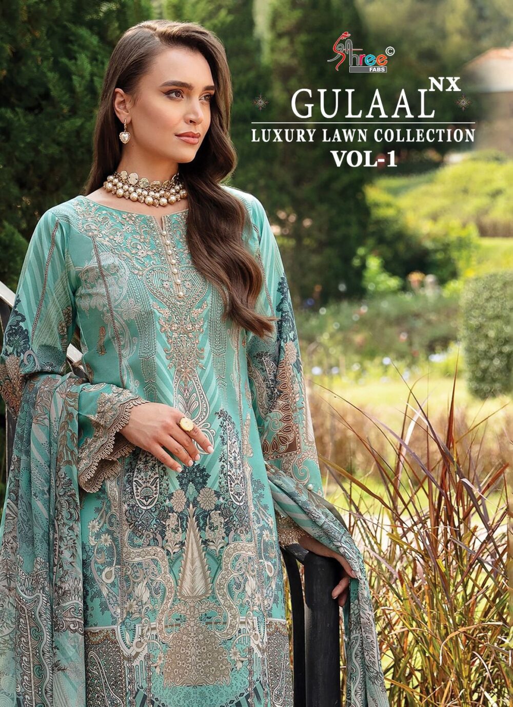 SHREE FABS GULAAL LUXURY LAWN COLLECTION VOL 1 NX PURE COTTON PAKISTANI PATCH WORK EMBROIDERY SUITS ONLINE