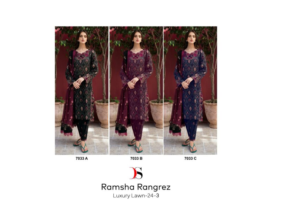 RAMSHA RUNGREZ 24-2 7033 ABC LUXURY LAWN BY DEEPSY SUITS PAKISTANI SUITS ONLINE - Image 4