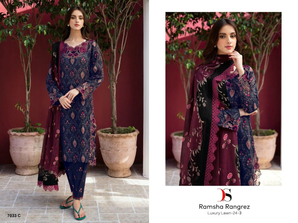 RAMSHA RUNGREZ 24-2 7033 ABC LUXURY LAWN BY DEEPSY SUITS PAKISTANI SUITS ONLINE - Image 2