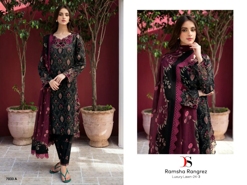 RAMSHA RUNGREZ 24-2 7033 ABC LUXURY LAWN BY DEEPSY SUITS PAKISTANI SUITS ONLINE - Image 3