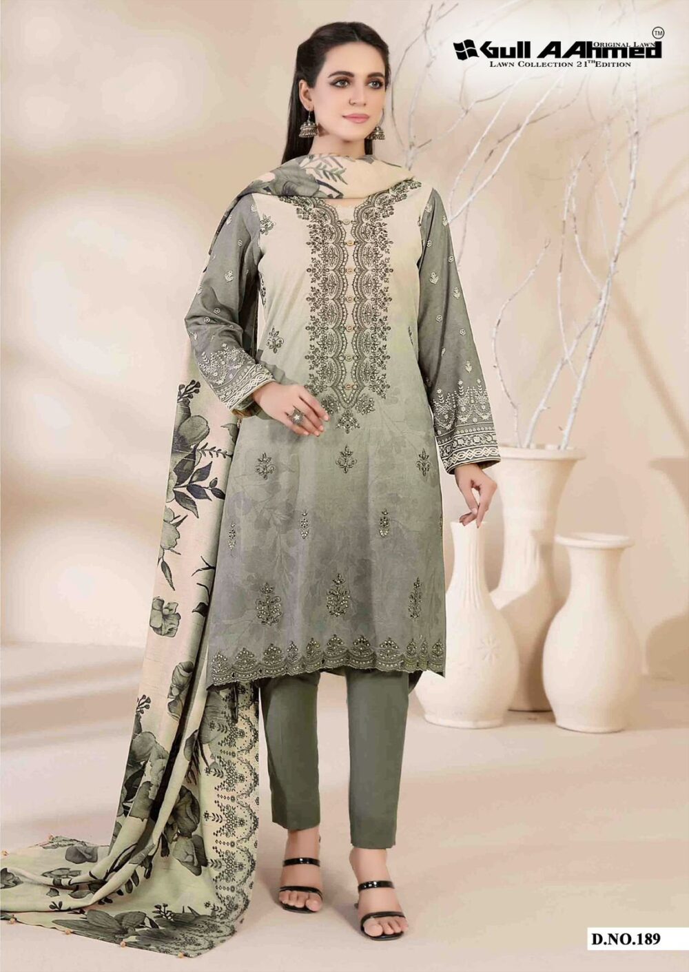 GULLAAHMED VOL 21 PURE PAKISTANI LAWN PRINTED COLLECTION - Image 3