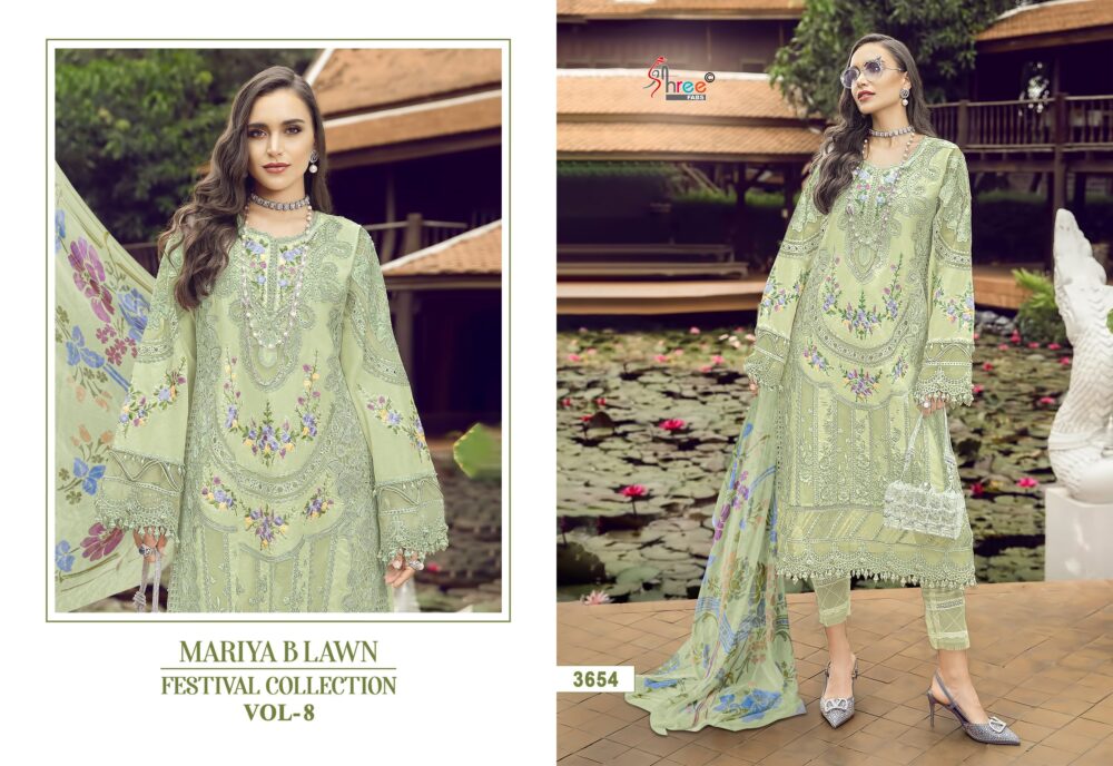 SHREE FABS MARIYA B LAWN FESTIVAL COLLECTION VOL 8   PURE LAWN PAKISTANI SUITS ONLINE - Image 5