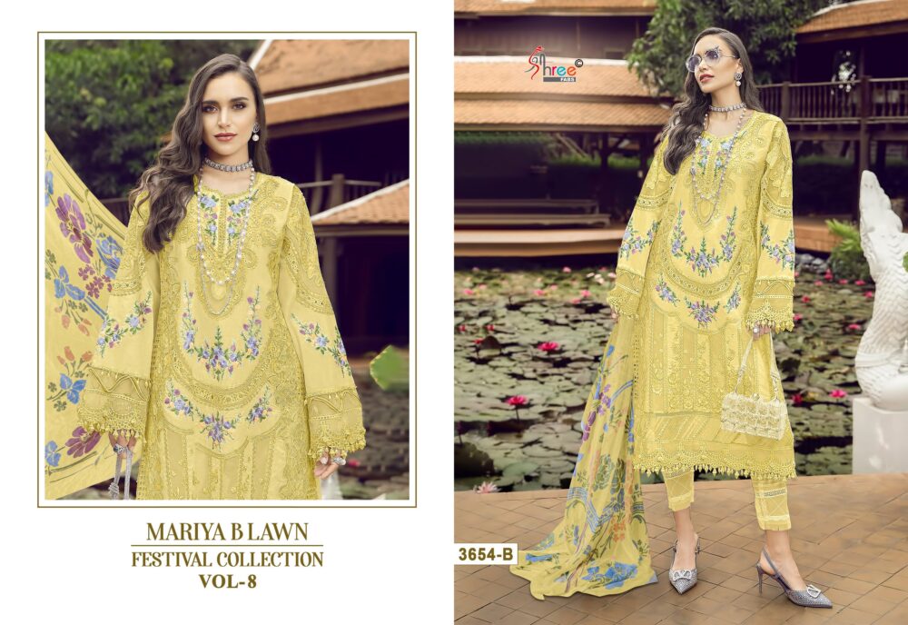 SHREE FABS MARIYA B LAWN FESTIVAL COLLECTION VOL 8   PURE LAWN PAKISTANI SUITS ONLINE - Image 3