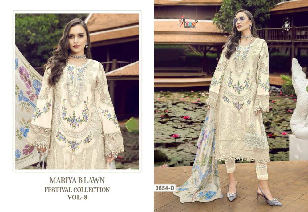 SHREE FABS MARIYA B LAWN FESTIVAL COLLECTION VOL 8   PURE LAWN PAKISTANI SUITS ONLINE - Image 4