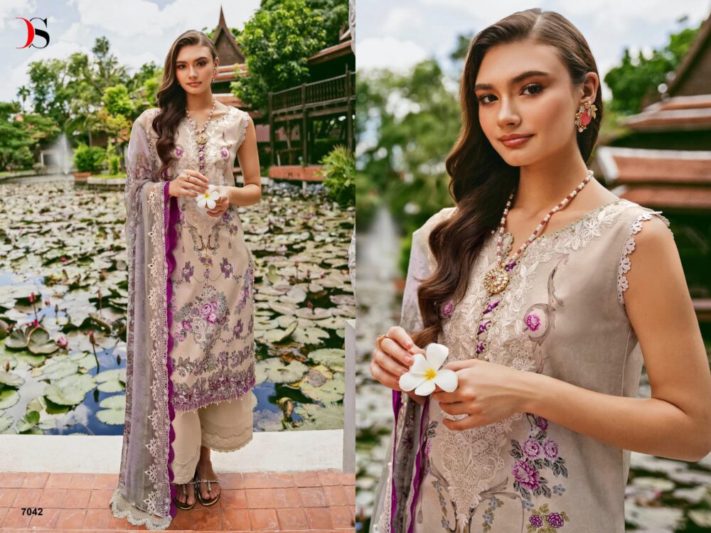 DEEPSY SUITS JADE NEEDLE WONDER-24 7041 TO 7046 SERIES PURE COTTON PATCH WORK PAKISTANI SUITS ONLINE - Image 6