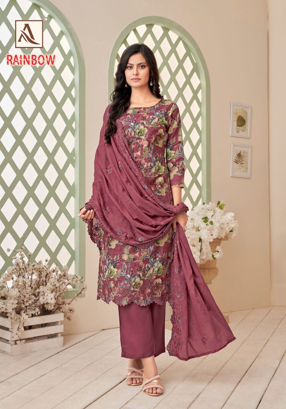 RAINBOW BY ALOK SUITS PURE CAMBRIC COTTON DESIGNER DRESS MATERIALS - Image 2